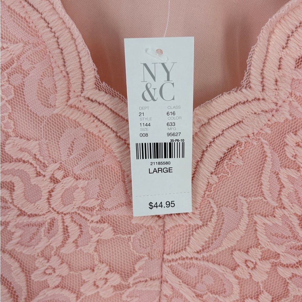 Elegant Pink Lace Women bodysuit - Picture 4 of 7